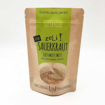 Sackt freundlicher Kraftpapier-Reißverschluss Eco flache untere Kraftpapier Kaffee-Taschen 12OZ mit Ventil ein