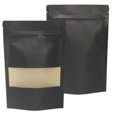 Multi Größe Doypack-Stand herauf Kraftpapier-heiß versiegelbares Papierbeutel-Schwarzes mit Fenster