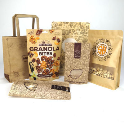 Klarer Fenster-Kaffee druckte mit Reißverschluss Bean Packaging Bag Recyclable Digital Kraftpapiers
