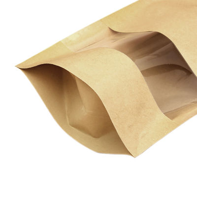 Wiederversiegelbares PET Kraftpapier-Standup Beutels-Gewohnheit gedruckt mit Fenster