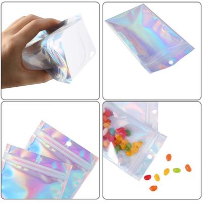 Glänzender ganz eigenhändig geschrieber Plastik-Verpacken- der Lebensmitteltaschen-Beutel-mit Reißverschluss Aluminiumfolie metallisierte