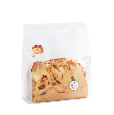 Weiße Brown-stützbare Papierbrotverpackung 200-280microns mit klarem mittlerem Fenster