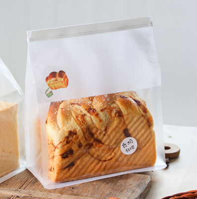 Weiße Brown-stützbare Papierbrotverpackung 200-280microns mit klarem mittlerem Fenster