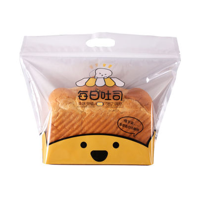 Griff-Loch-Bäckerei-Plastikplastiktaschen für Größe der Brotverpackungs-200G 300G