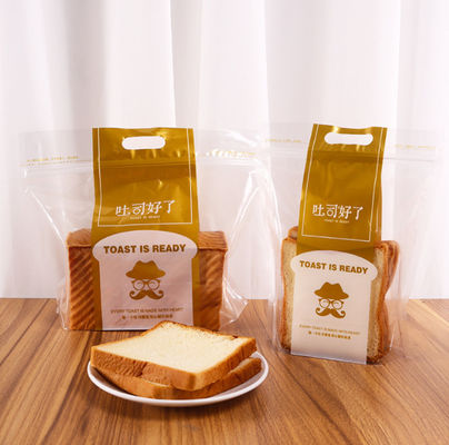 Griff-Loch-Bäckerei-Plastikplastiktaschen für Größe der Brotverpackungs-200G 300G