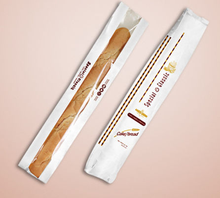 580*100*40mm Kraftpapier-Stangenbrot-Brotverpackungs-Tasche mit mittlerem Fenster
