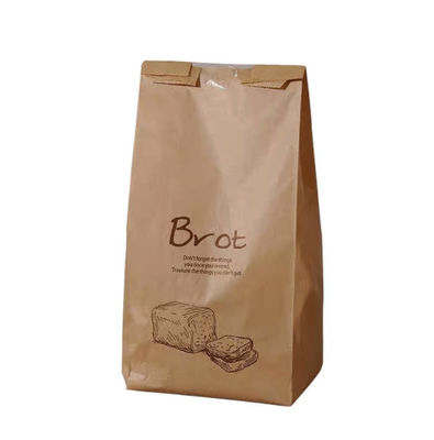 Brown 160 Mikrometer Fenster-Kraftpapier-Bäckerei-Taschen der Brotverpackungs-Papiertüte-pp. mittlere