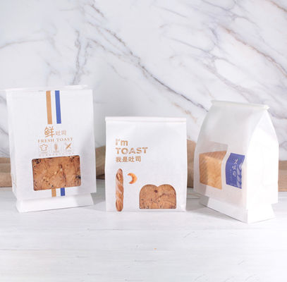 Druckte weiße Gravüren-Gewohnheit Soems Bäckerei-Taschen mit dem transparenten Fenster