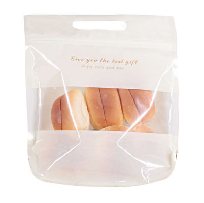 Kundenspezifischer Logo Printing Stand Up Plastic-Brotverpackungs-Tasche Soem-Standard mit Griff