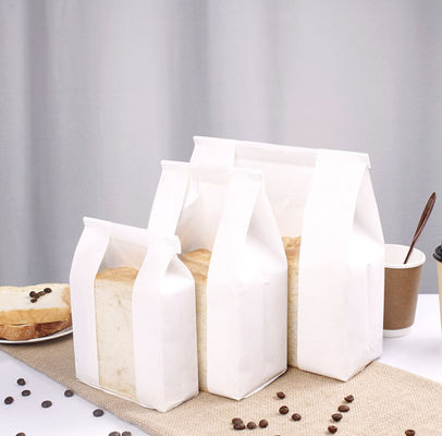 Offset-PrintingWhite-Brot-Papiertüten mit Fenster SGS-Bäckerei-Verpackentaschen