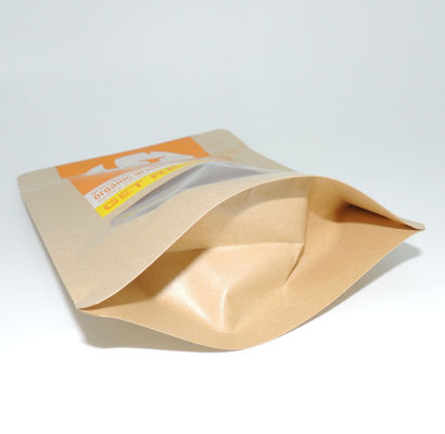 Kundenspezifische Papier-Kraftpapier Nahrungsmittelbeutel Logo Granolas 160*245mm mit Spitzenreißverschluß