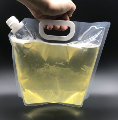 transparentes Bier-flüssige Verpackenbeutel 3L 5L 6L mit Tüllen-Griff
