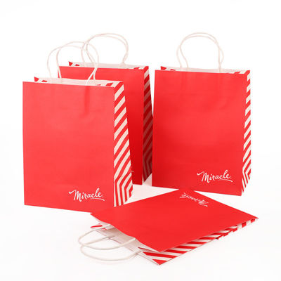 Papier-Geschenk Kraftpapiers Carry Bags Drawstring Custom Printed sackt 150g ein