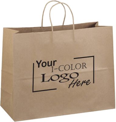 FSC verdrehte Papiertüten Griff-Papiertüte-weiße Browns 30-160gsm, die mit Logo gedruckt wurden