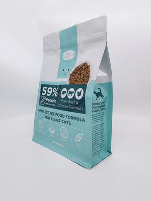 Matte Finishing Animal Feed Packaging sackt 2.5-8 Mil Thick Cat Food Packaging ein