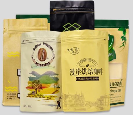 des Reißverschluss-120mic Plastik-VMPET Kaffee Bean Packaging Verschluss-Kaffee-Stand-oben der Beutel-