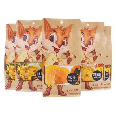 Snack-Food-Trockenfrüchtepopcorn Kraftpapier-Verpackentasche ODM 130x200+70mm