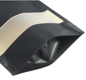 Multi Größe Doypack-Stand herauf Kraftpapier-heiß versiegelbares Papierbeutel-Schwarzes mit Fenster