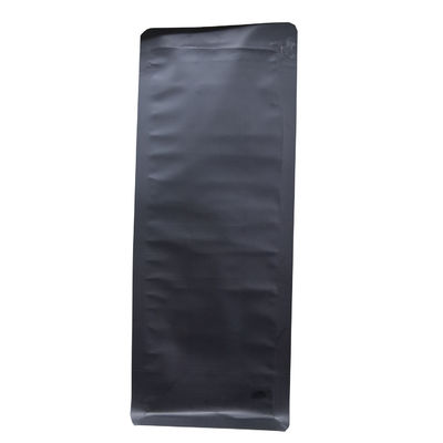 VMPET wiederversiegelbarer Matte Black Coffee Pouch Packaging mit Ventil-flacher Unterseite