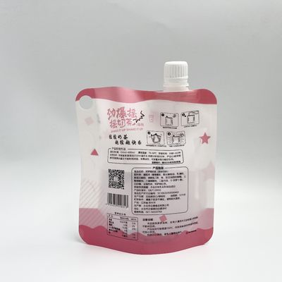 CMYK 4 Schicht PET kundenspezifischer Juice Pouches Plastic Liquid Pouches mit Düse
