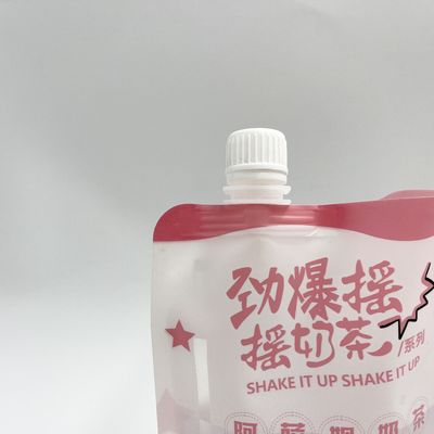 CMYK 4 Schicht PET kundenspezifischer Juice Pouches Plastic Liquid Pouches mit Düse