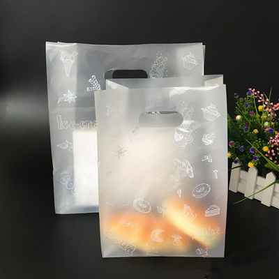 Bereifter gestempelschnittener Griff nehmen Tasche Plastik-PET Seitenkeil-Tasche für Brot heraus