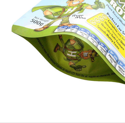 Aluminisierter Folien-Plastik steht oben Reißverschluss-Beutel für Protein-Pulver