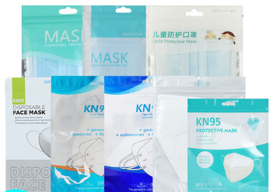 Kundenspezifische chirurgische Wegwerf-N95 Gesichtsmaske-verpackende Plastiktasche 60mic