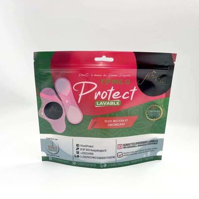 Gewohnheit Druckverpackende Plastiktasche des Damenbinde-Reißverschlussverschlusses und -lochs Damen auf die Oberseite