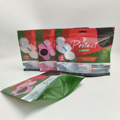 Gewohnheit Druckverpackende Plastiktasche des Damenbinde-Reißverschlussverschlusses und -lochs Damen auf die Oberseite
