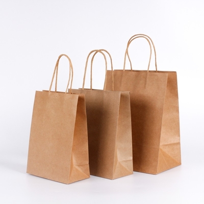 Recyclebare Gravüren-tragende Einkaufstaschen, die Mitnehmernahrungsmittelkraftpapier-Tasche lackieren