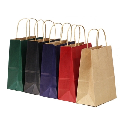 Recyclebare Gravüren-tragende Einkaufstaschen, die Mitnehmernahrungsmittelkraftpapier-Tasche lackieren